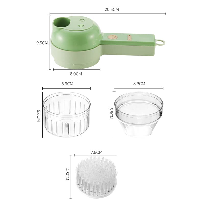 Electric Vegetable Cutter Set 4 in 1 Portable Rechargeable Wireless Food Processor J7208