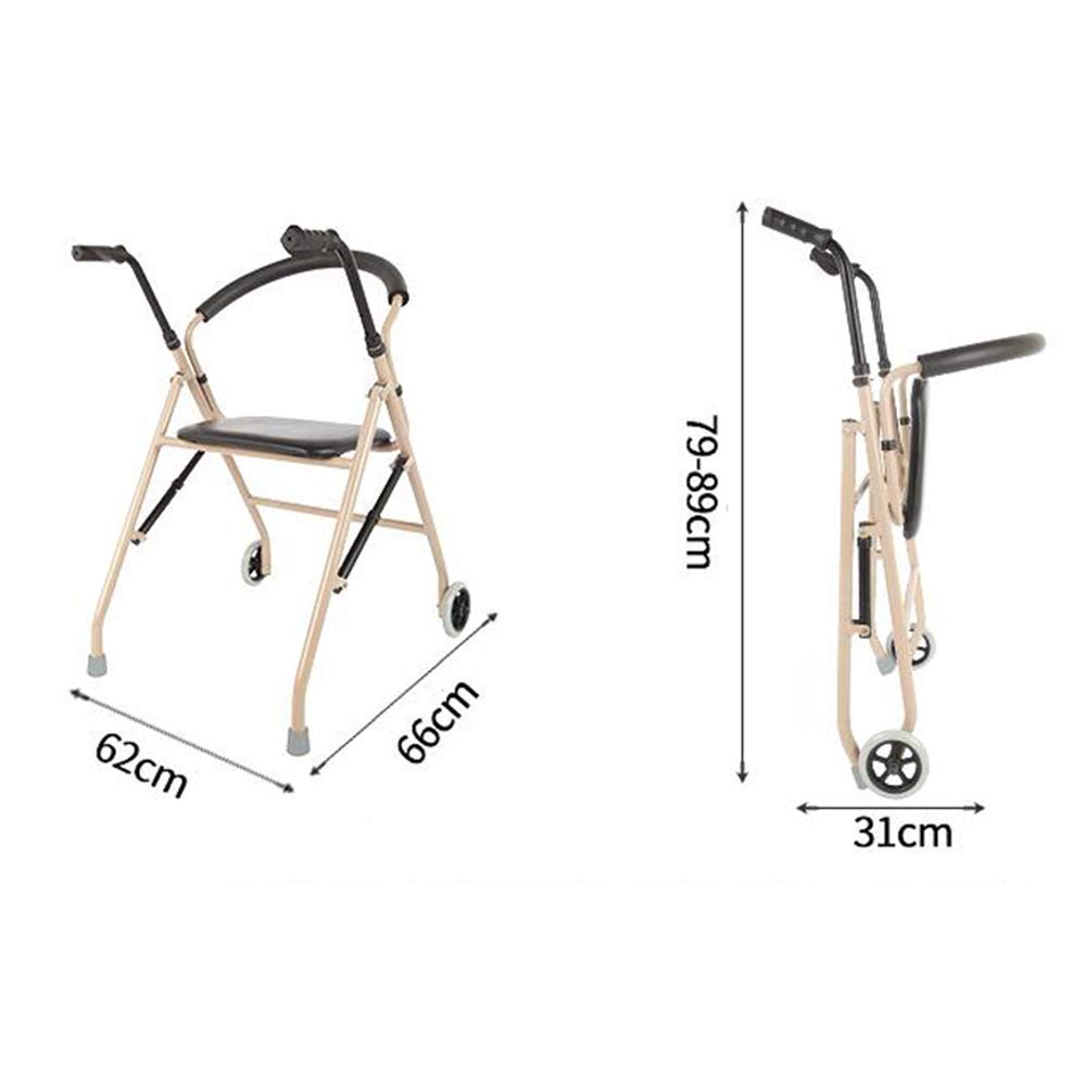 Lightweight Folding Aluminum Rollator Walker with Seat W861