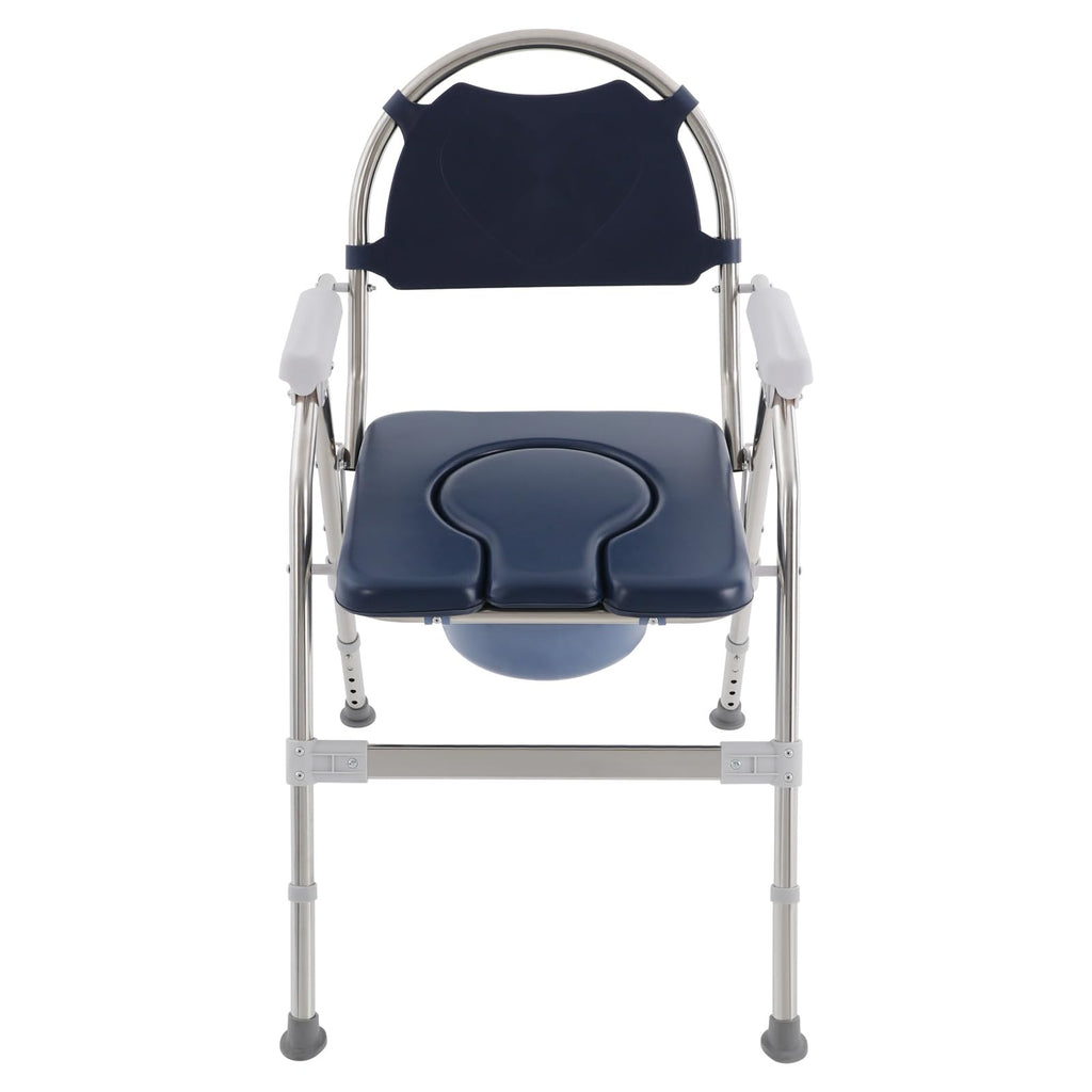 3 in 1 Commode Chair with Arms, Adjustable Height, Padded Seat, Toilet Bucket X611439