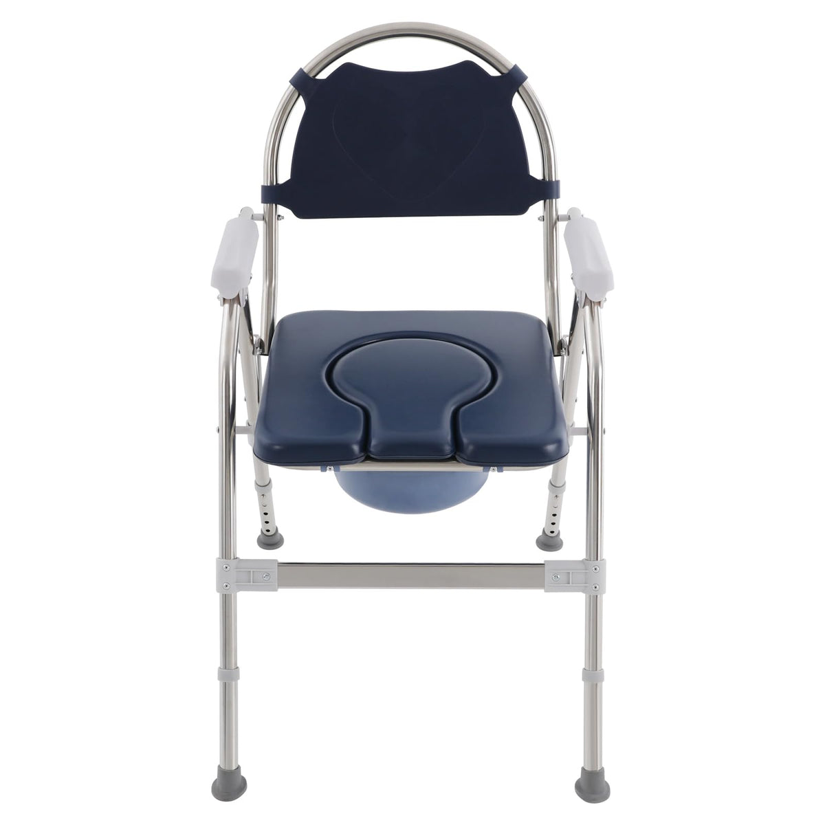 3 in 1 Commode Chair with Arms, Adjustable Height, Padded Seat, Toilet Bucket X611439