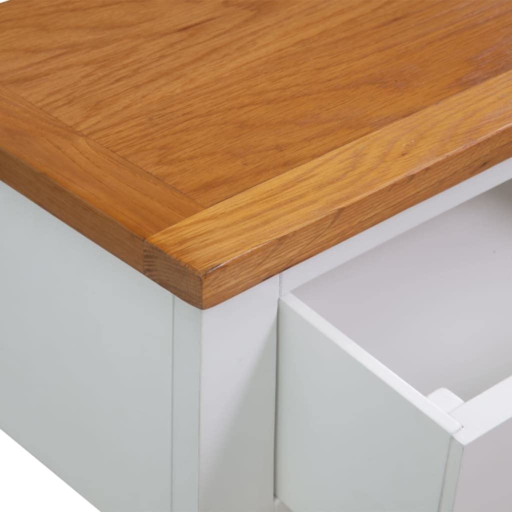 Solid Oak and Acacia Wood Console Table with Two Drawers and Shelf C99679