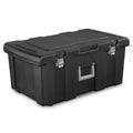 23 Gallon Lockable Storage Tote with Wheels Black B308953