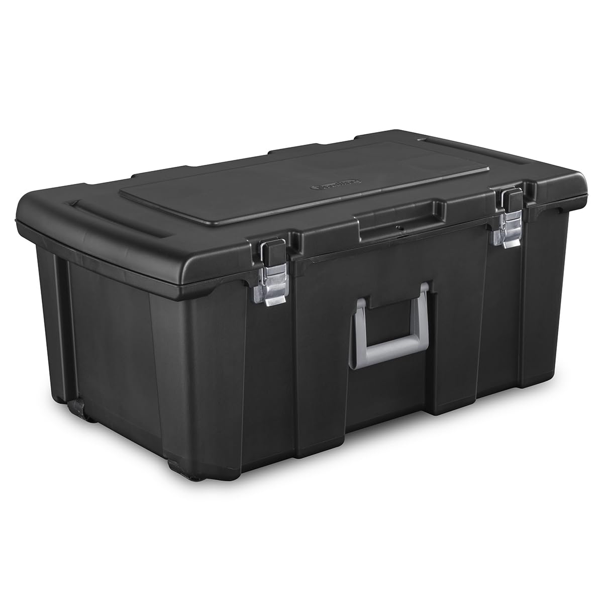 23 Gallon Lockable Storage Tote with Wheels Black B308953
