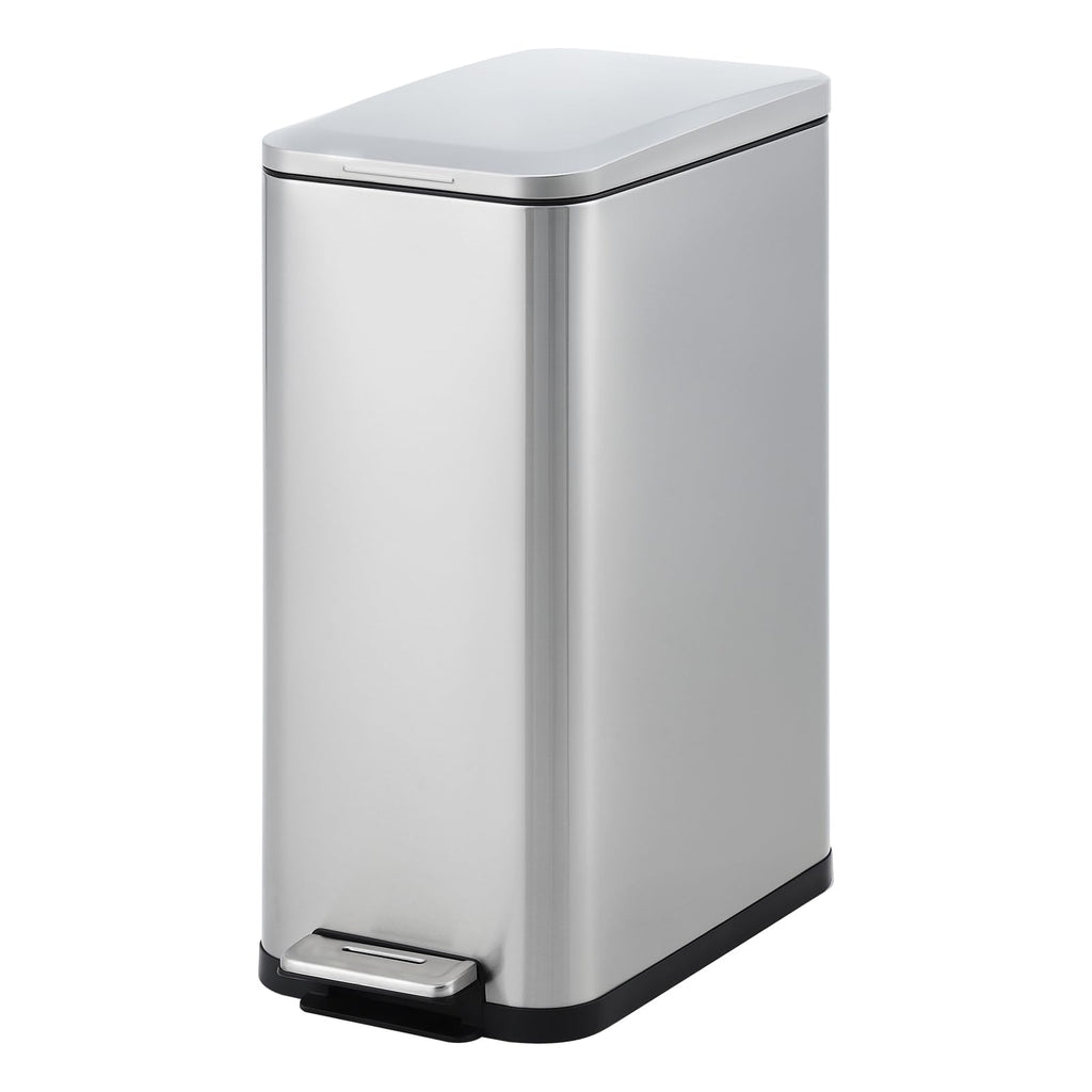50L Slim Stainless Steel Step Trash Can with Soft-Close Lid Q4944