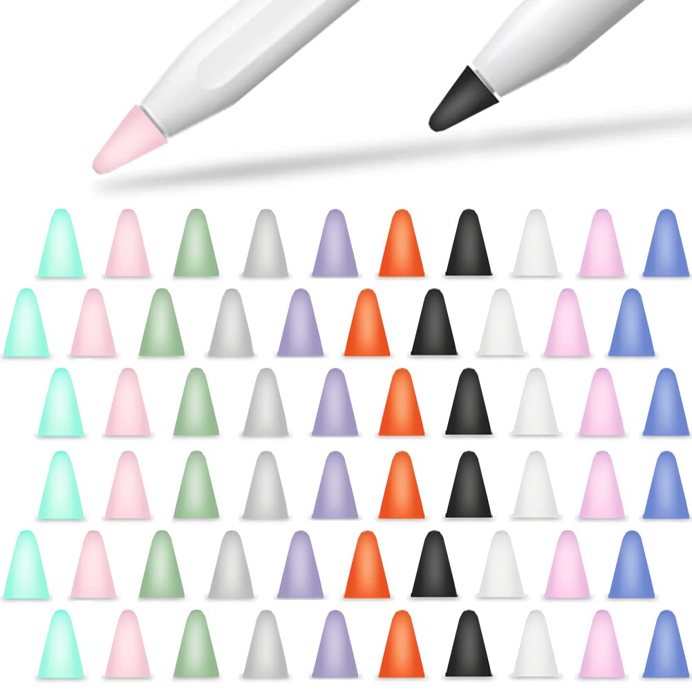 Silicone Pencil Tips Cover 60 PCS 10 Colors U53399