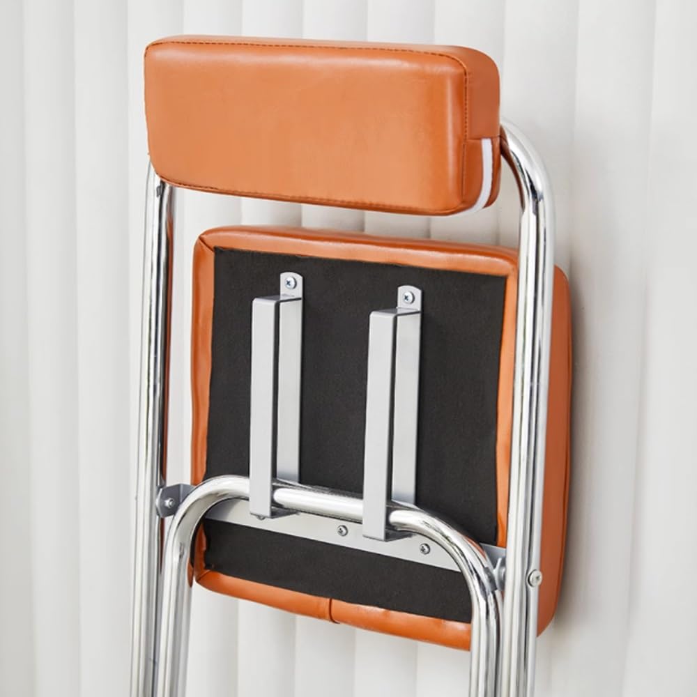 Black Folding Bar Stool with Backrest U74760