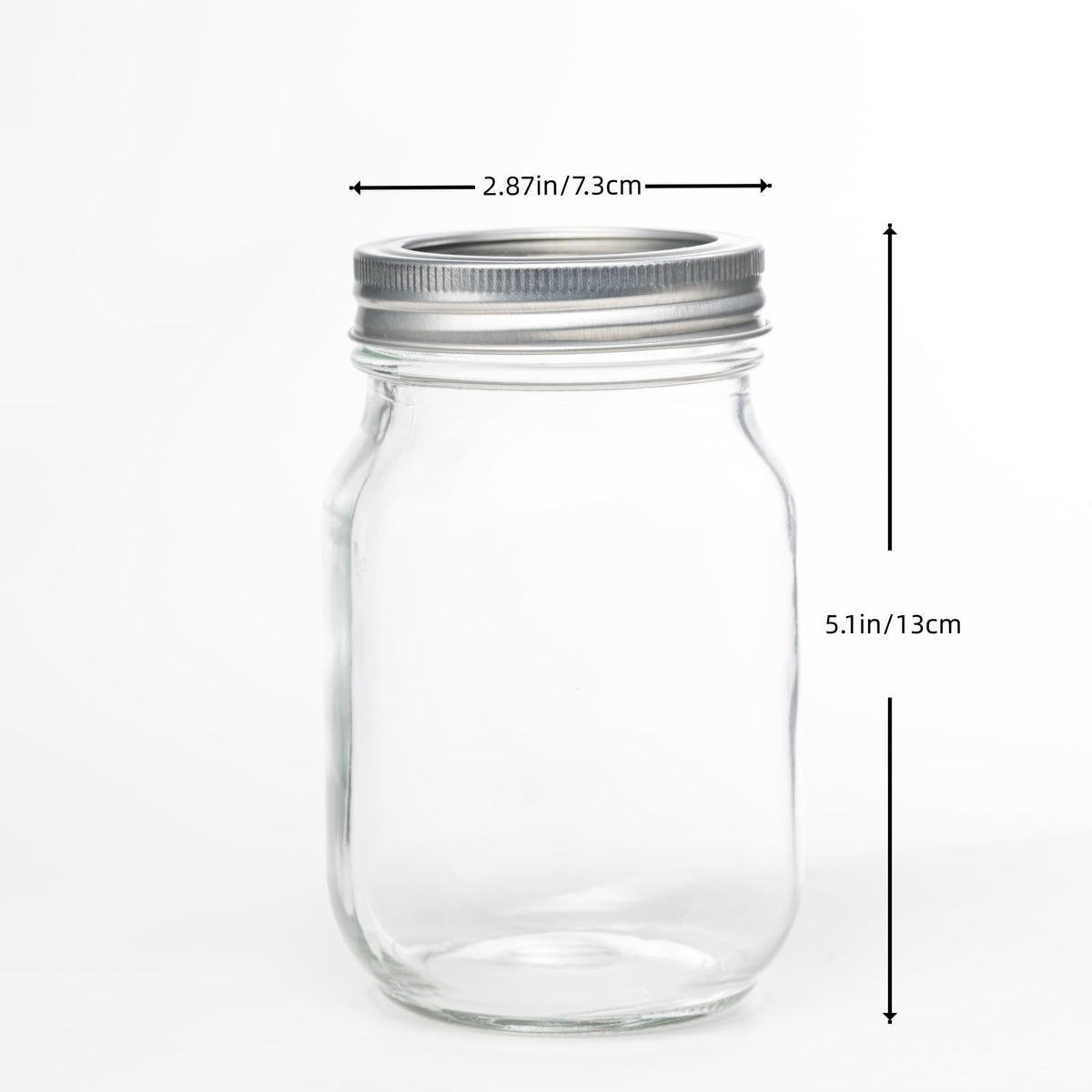 12 Pcs 16oz Regular Mouth Glass Mason Jars with Lids and Rings W464