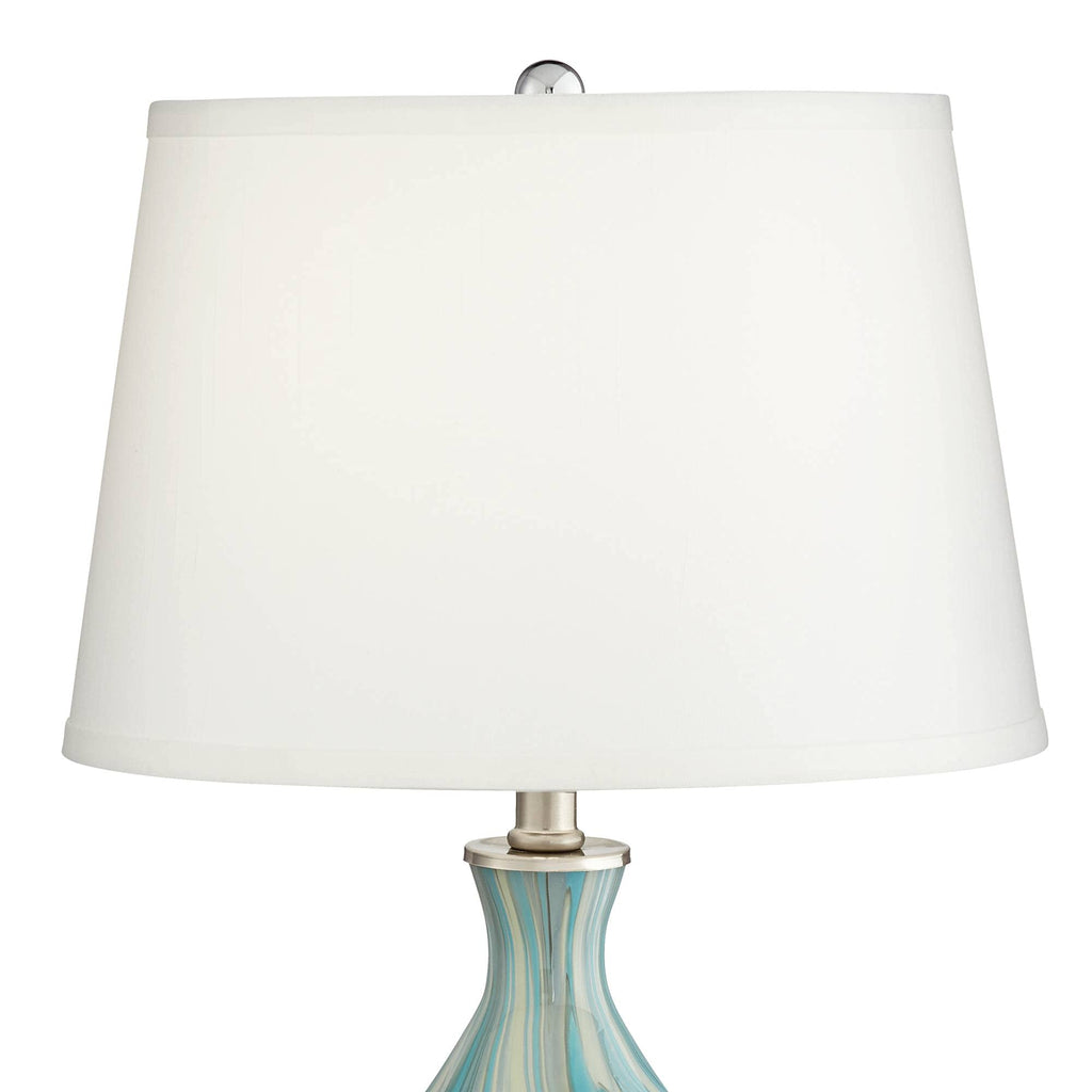 22" Blue Art Glass Table Lamp S6096