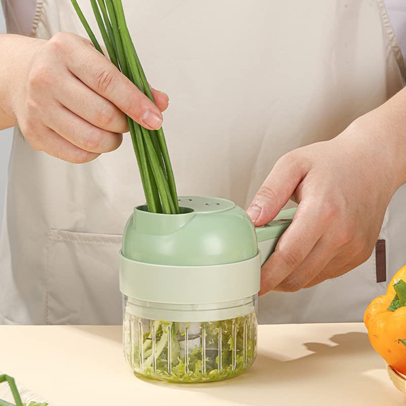 Electric Vegetable Cutter Set 4 in 1 Portable Rechargeable Wireless Food Processor J7208