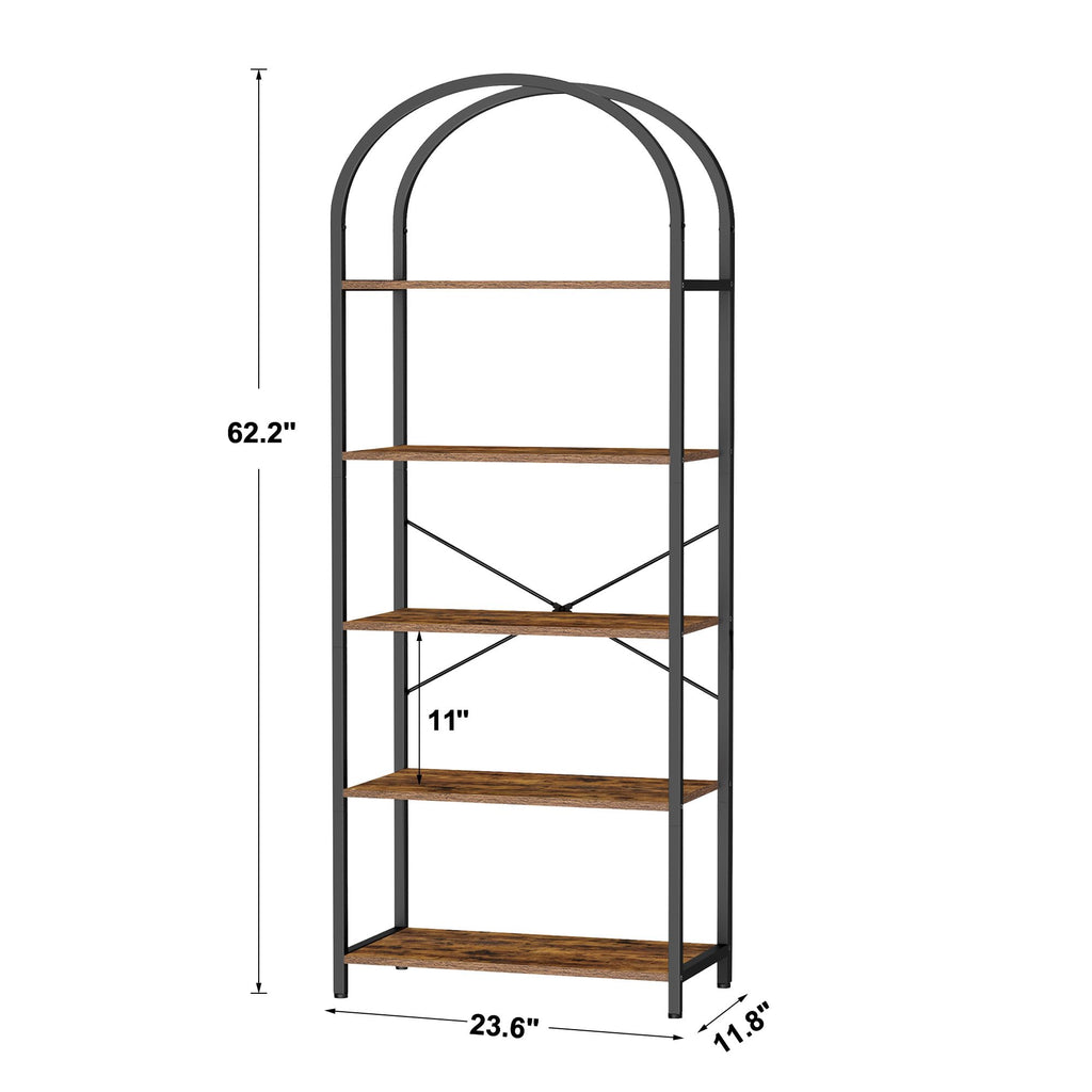 5-Tier Arched Bookshelf B2596