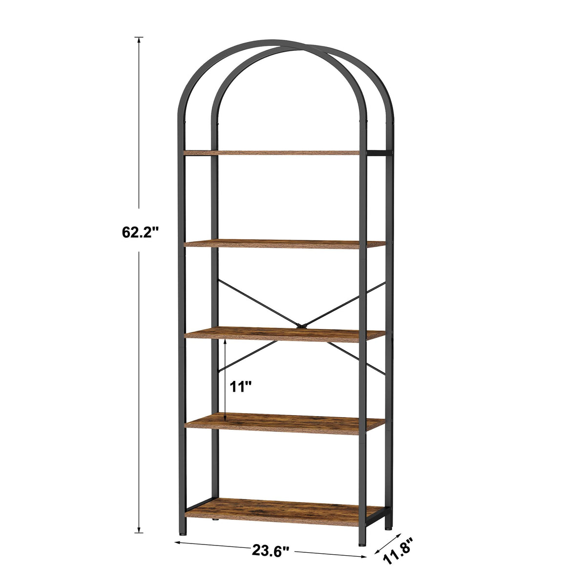 5-Tier Arched Bookshelf B2596