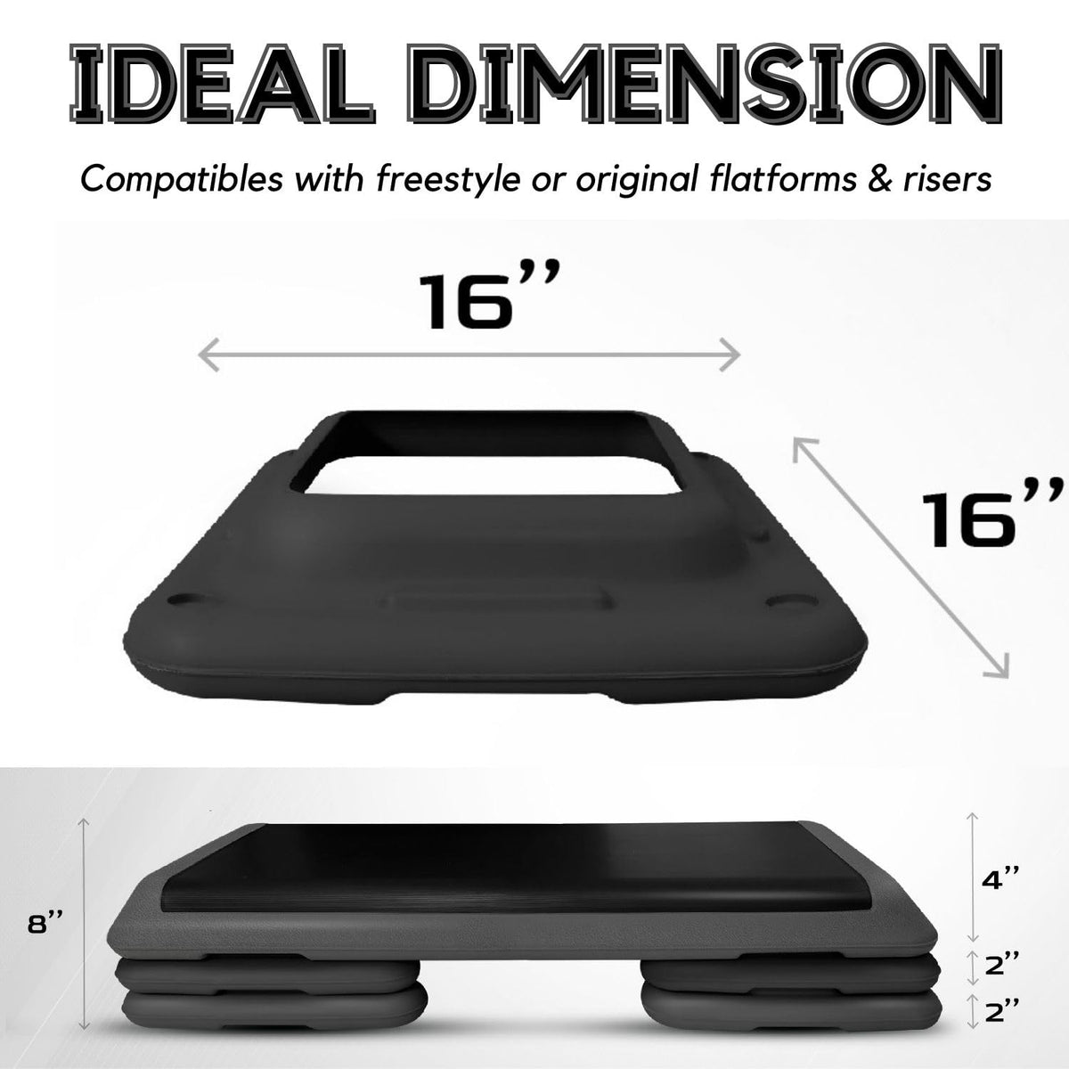 16"x16" Adjustable Risers for Aerobic Step Platform (Pair) Z248