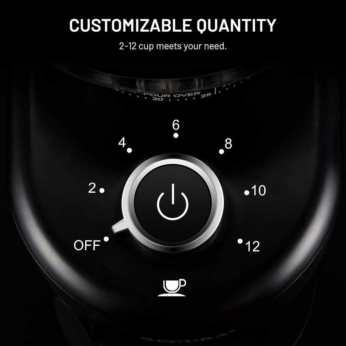 Electric Conical Burr Coffee Grinder with 35 Adjustable Grind Settings E953