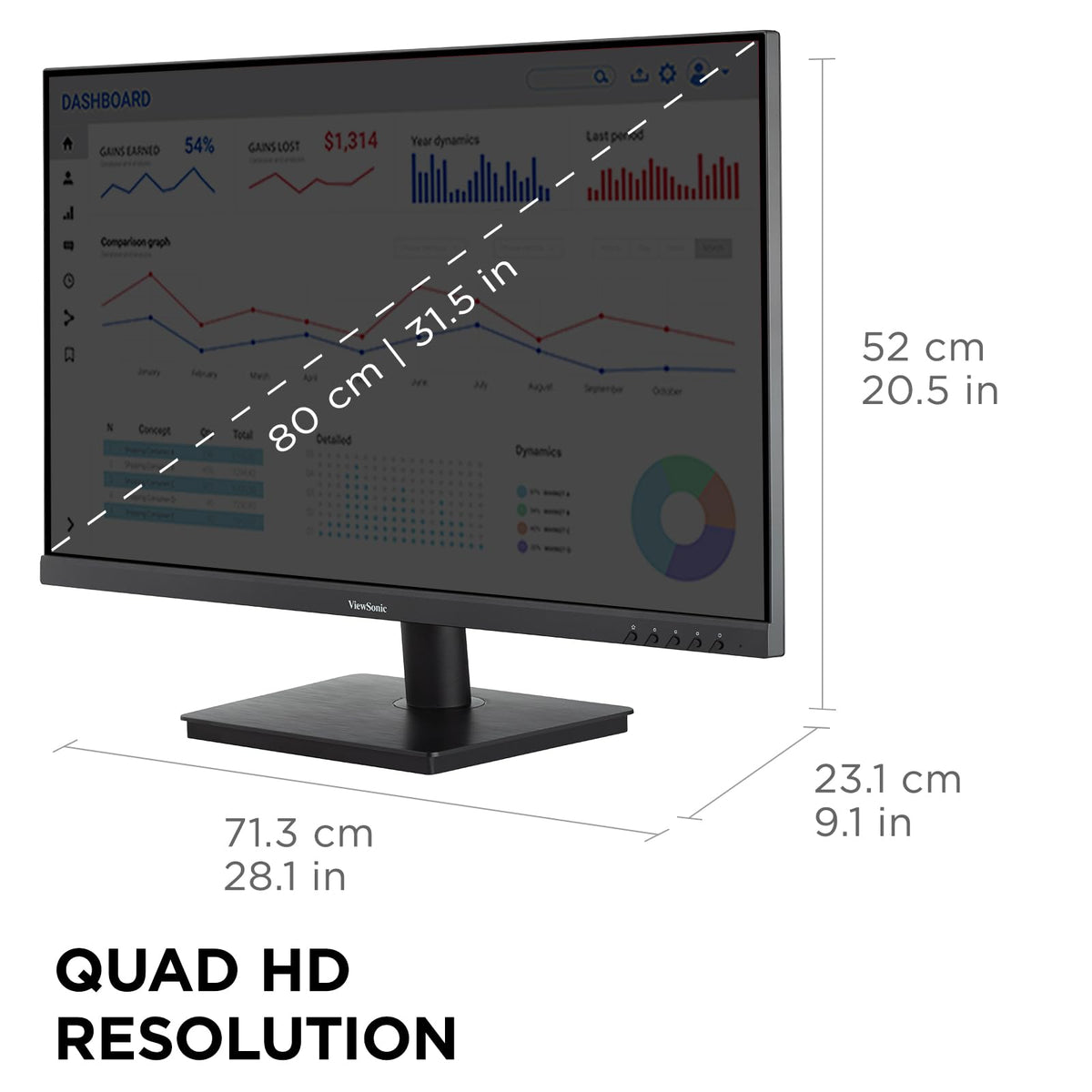 32 Inch QHD 1440p IPS Computer Monitor E4340