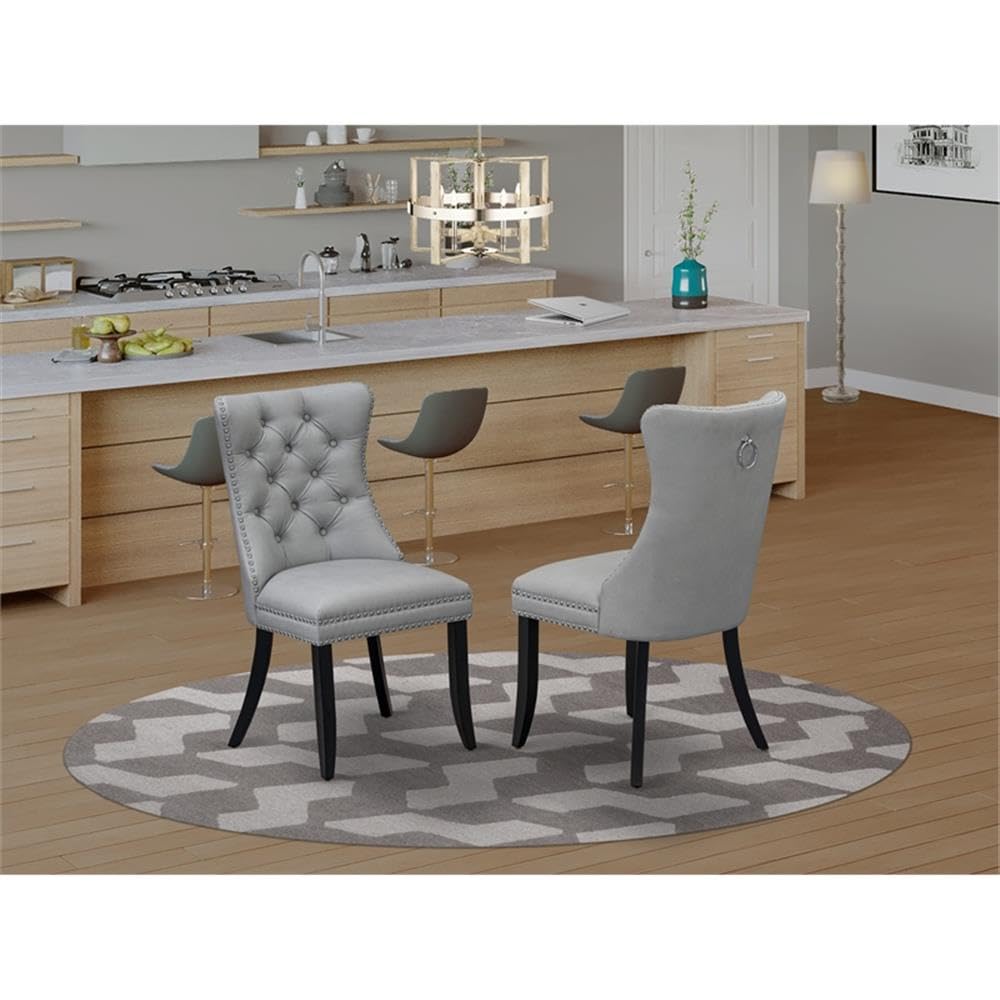 Light Gray Faux Leather Dining Chair X79559