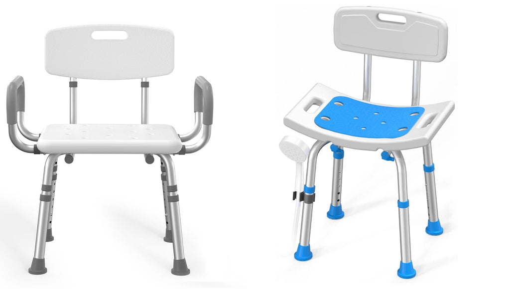 Heavy Duty Height Adjustable Shower Chair with Arms and Back P339827