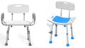Heavy Duty Height Adjustable Shower Chair with Arms and Back P339827
