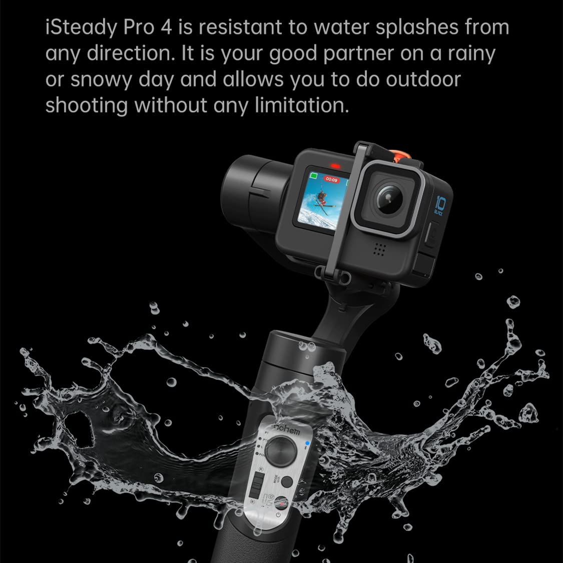 Action Camera Gimbal 3-Axis Splashproof Stabilizer W631002