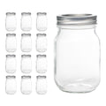 12 Pcs 16oz Regular Mouth Glass Mason Jars with Lids and Rings W464