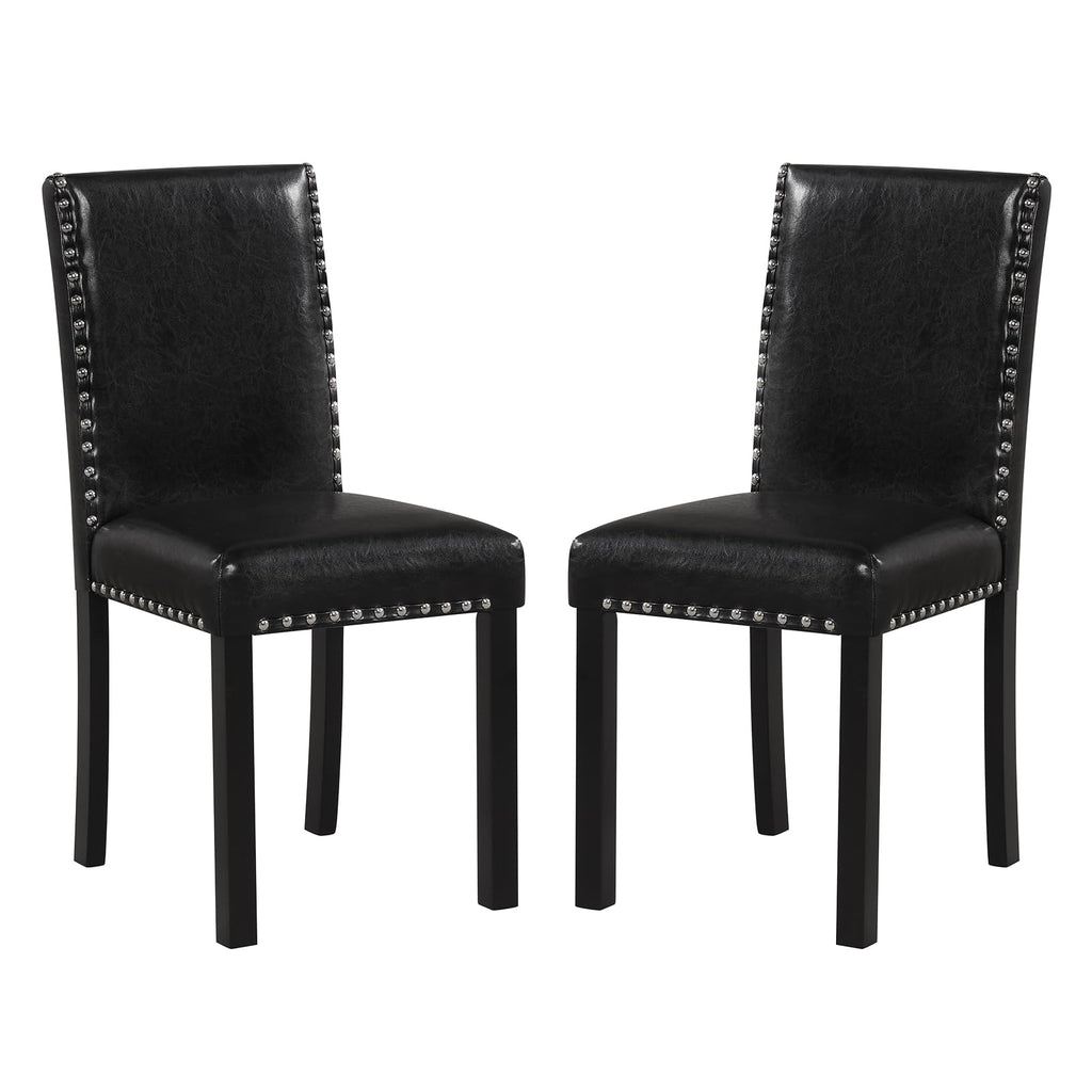 Faux Leather Upholstered Dining Chairs Set of 2 F734768