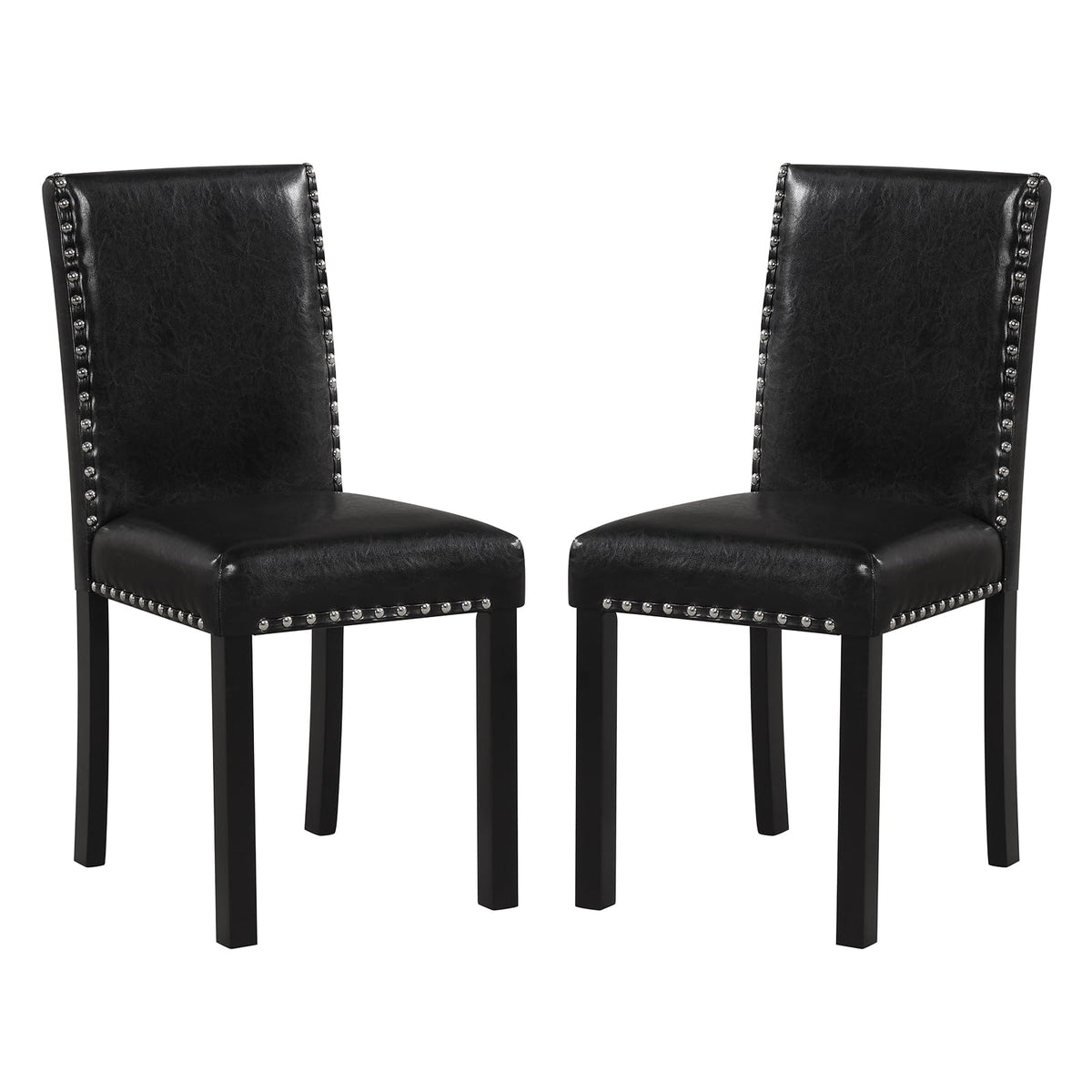 Faux Leather Upholstered Dining Chairs Set of 2 F734768
