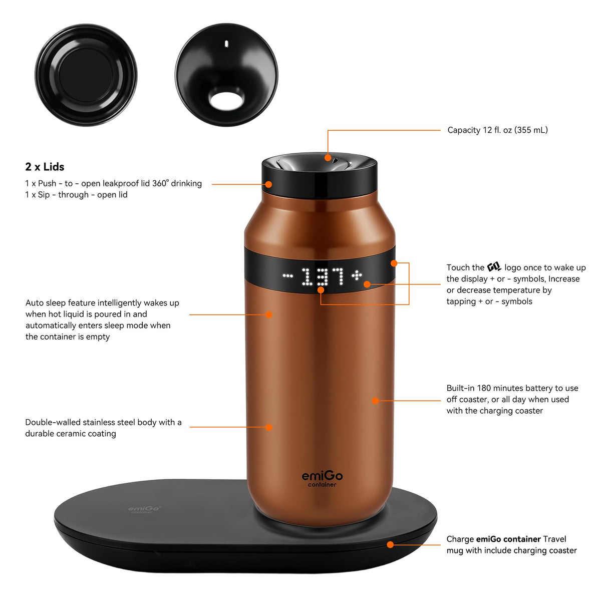 12 oz App Ctrl Heated Mug Z336805
