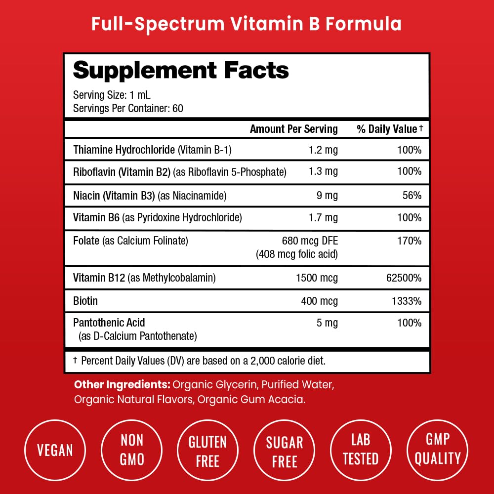 Organic Vitamin B Complex Liquid Drops 2oz C63365