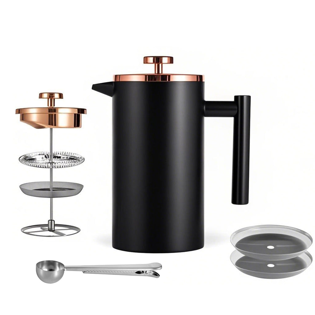 Black Stainless Steel 12oz French Press Coffee Maker H493
