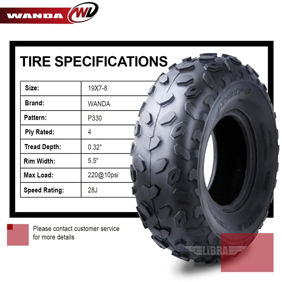 19X7-8 4PR ATV Tires Y442
