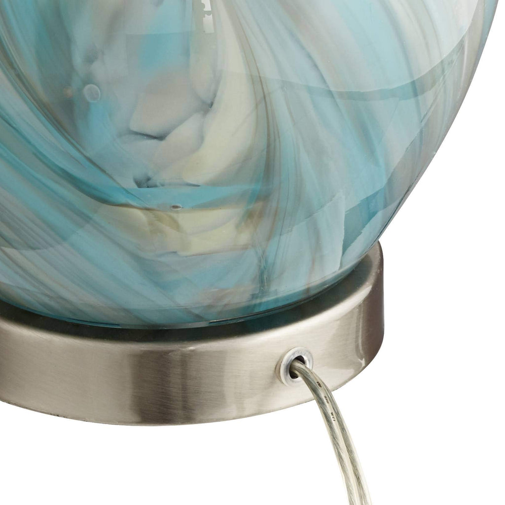 22" Blue Art Glass Table Lamp S6096