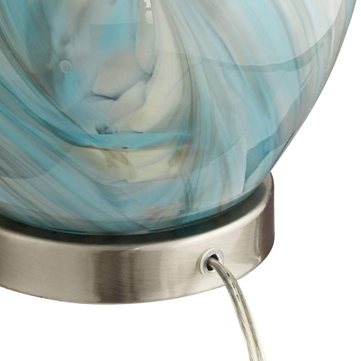 22" Blue Art Glass Table Lamp S6096