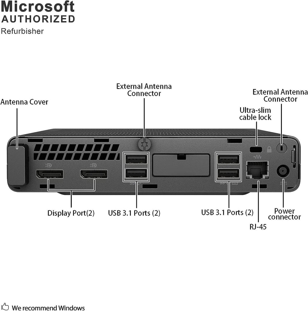 Mini Desktop PC, Intel Core i5-8500, 16 GB RAM, 512 GB SSD T925391