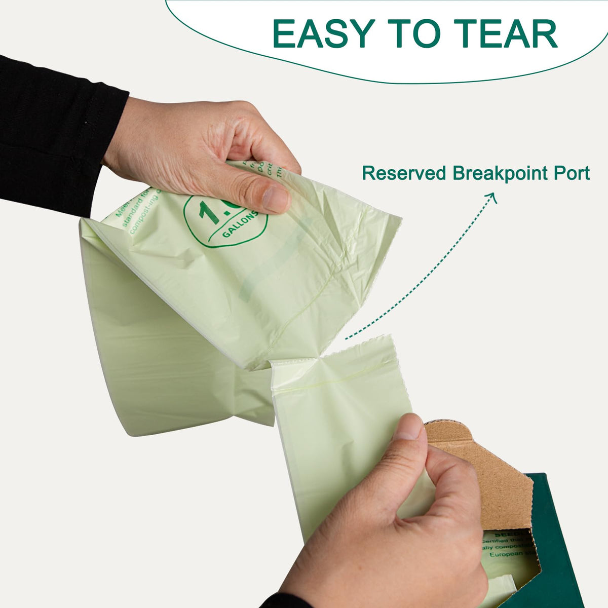 1.6 Gallon 100 Count Compostable Bags D6468