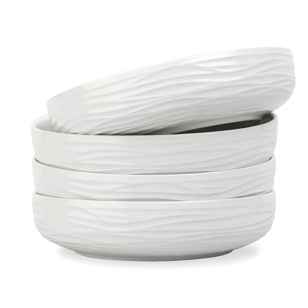 White Pasta Bowls Set of 4 B929