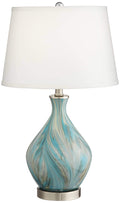 22" Blue Art Glass Table Lamp S6096