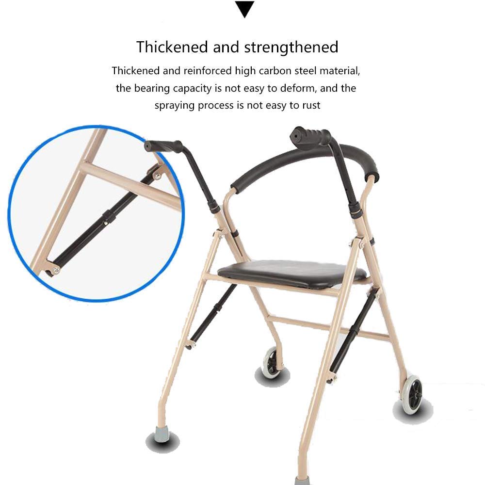 Lightweight Folding Aluminum Rollator Walker with Seat W861