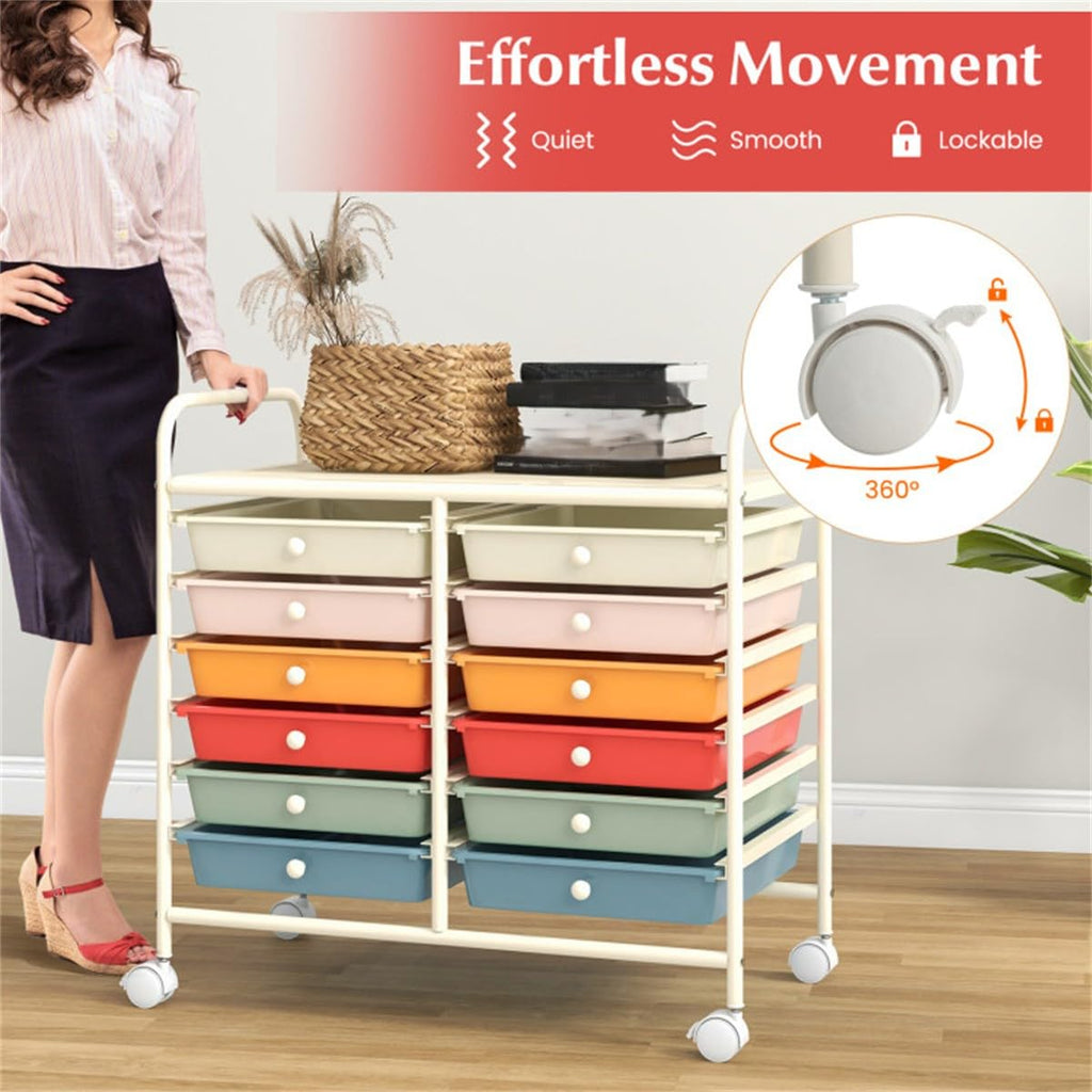12 Drawer Rolling Storage Cart with Wheels N22491