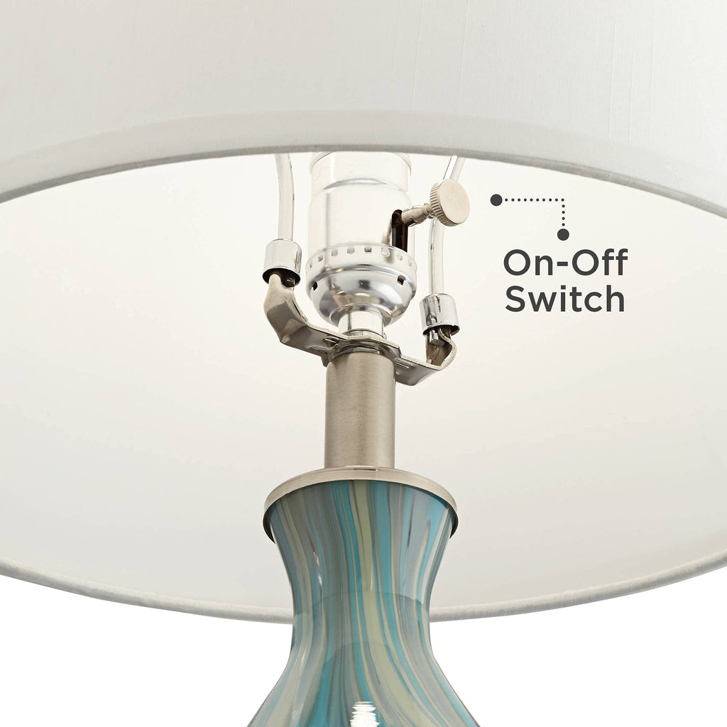 22" Blue Art Glass Table Lamp S6096