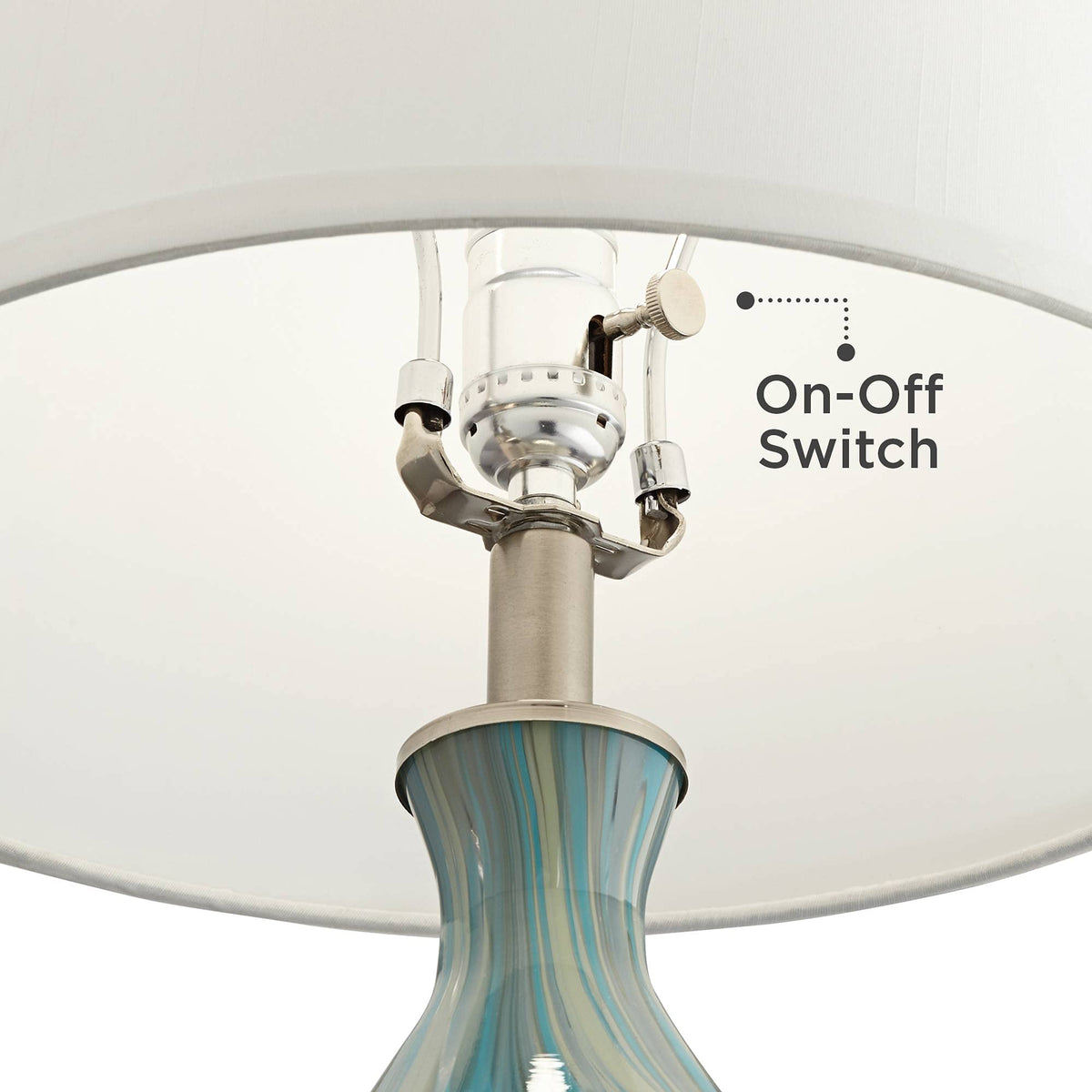 22" Blue Art Glass Table Lamp S6096