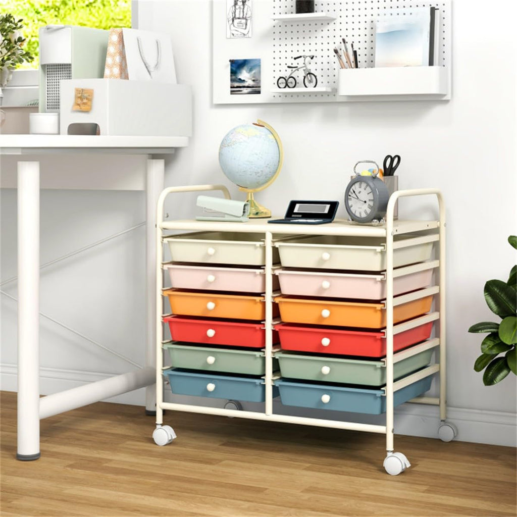 12 Drawer Rolling Storage Cart with Wheels N22491