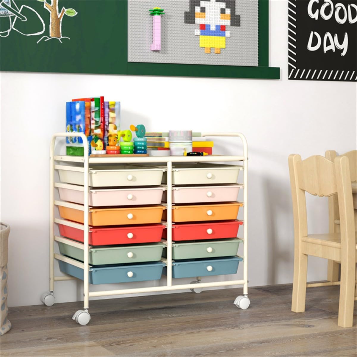 12 Drawer Rolling Storage Cart with Wheels N22491