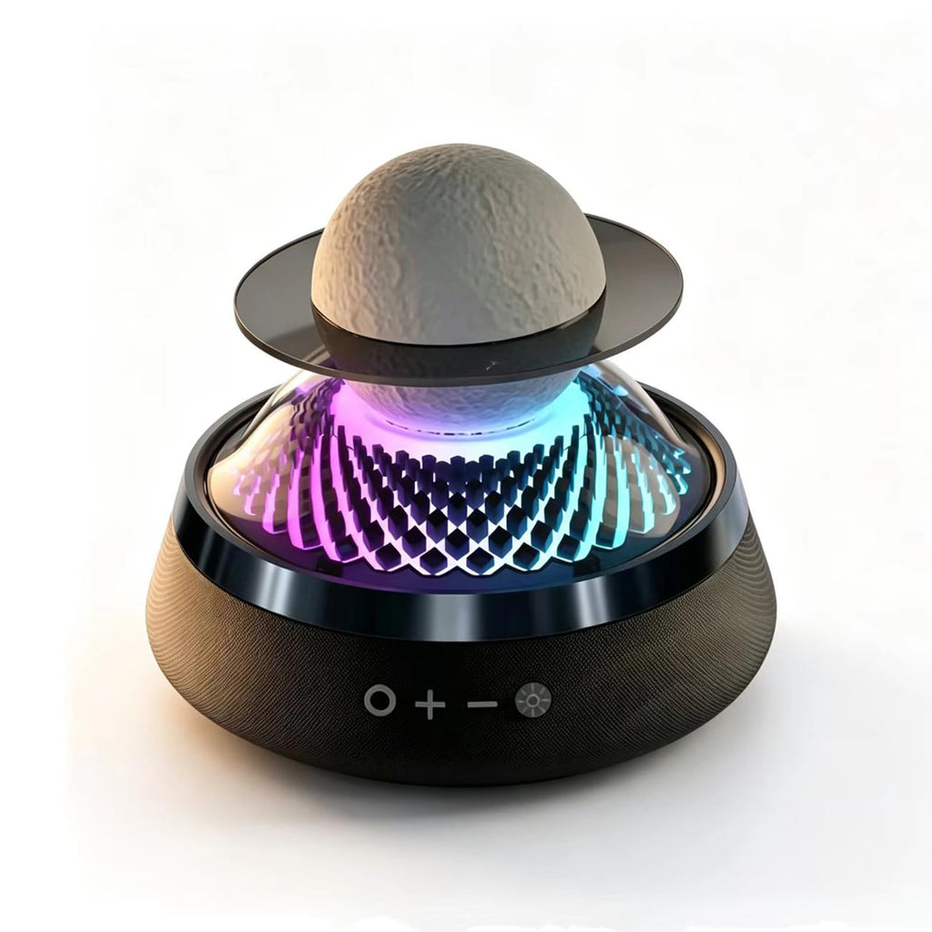 Black Portable Bluetooth Speaker with LED Night Light and Essential Oil Diffuser V320676