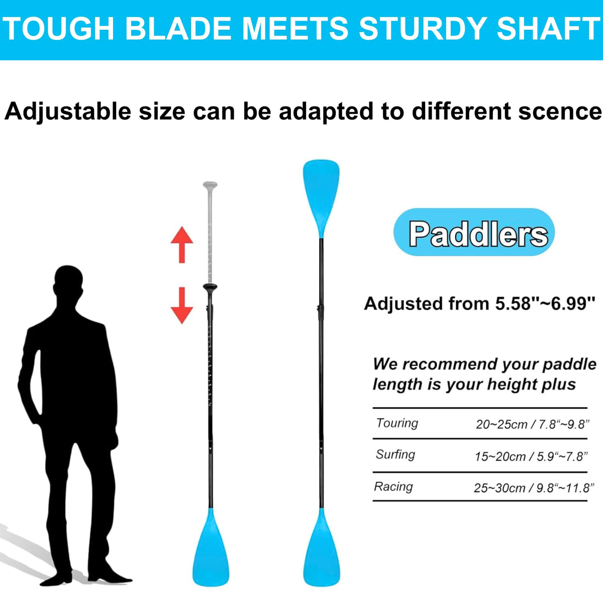 Adjustable 4-Piece Dual Blade Aluminum Paddle I4597