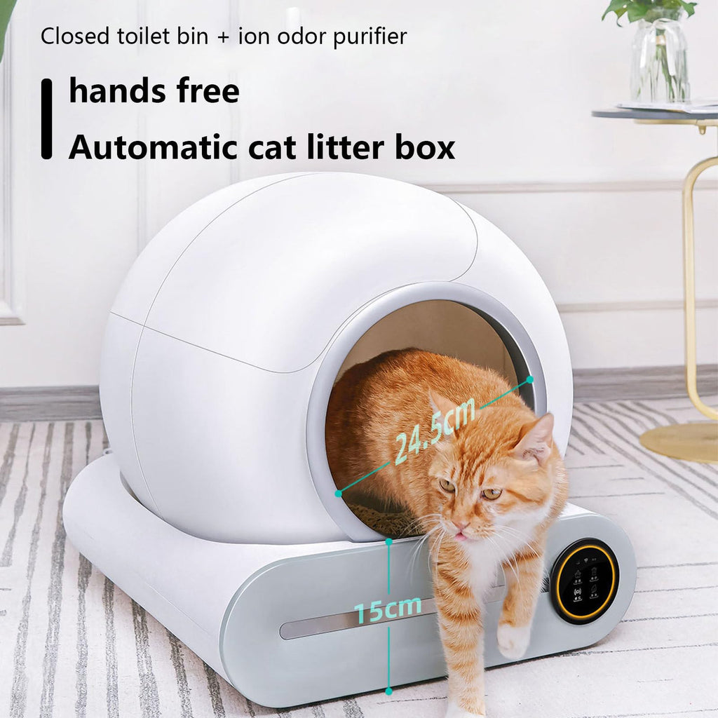Covered Self-Cleaning Litter Box with Disposable Trays H15289