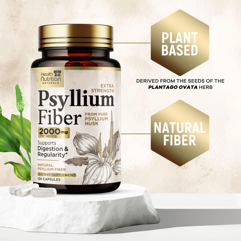 Psyllium Husk Capsules 2000 mg 120 Capsules R5368