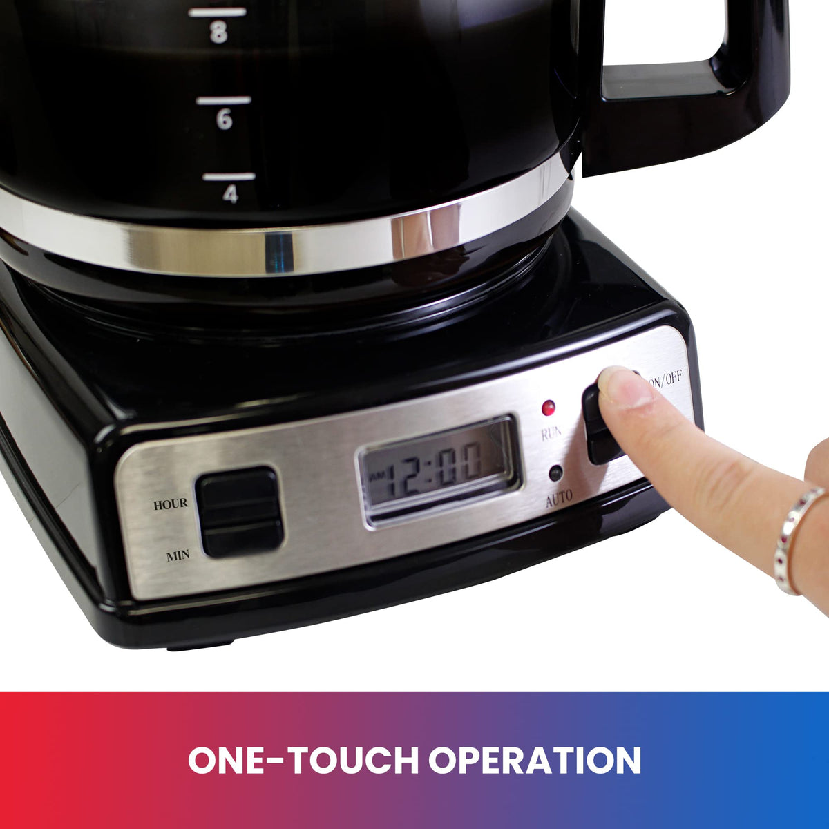 12-Cup Programmable Drip Coffee Maker with Glass Pot U588