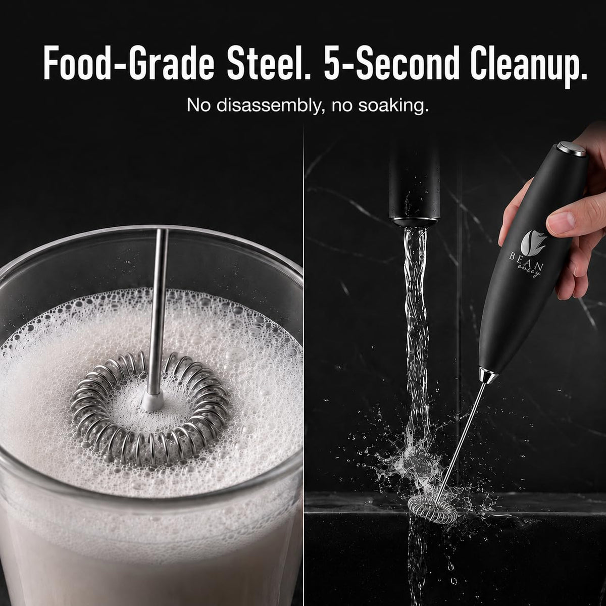 Black Handheld Milk Frother X828
