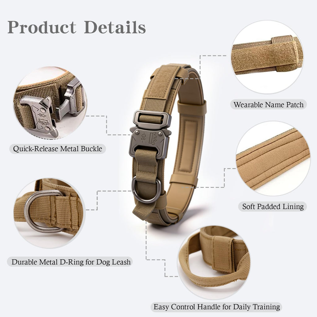 Adjustable Nylon Tactical Dog Collar with Control Handle S14702