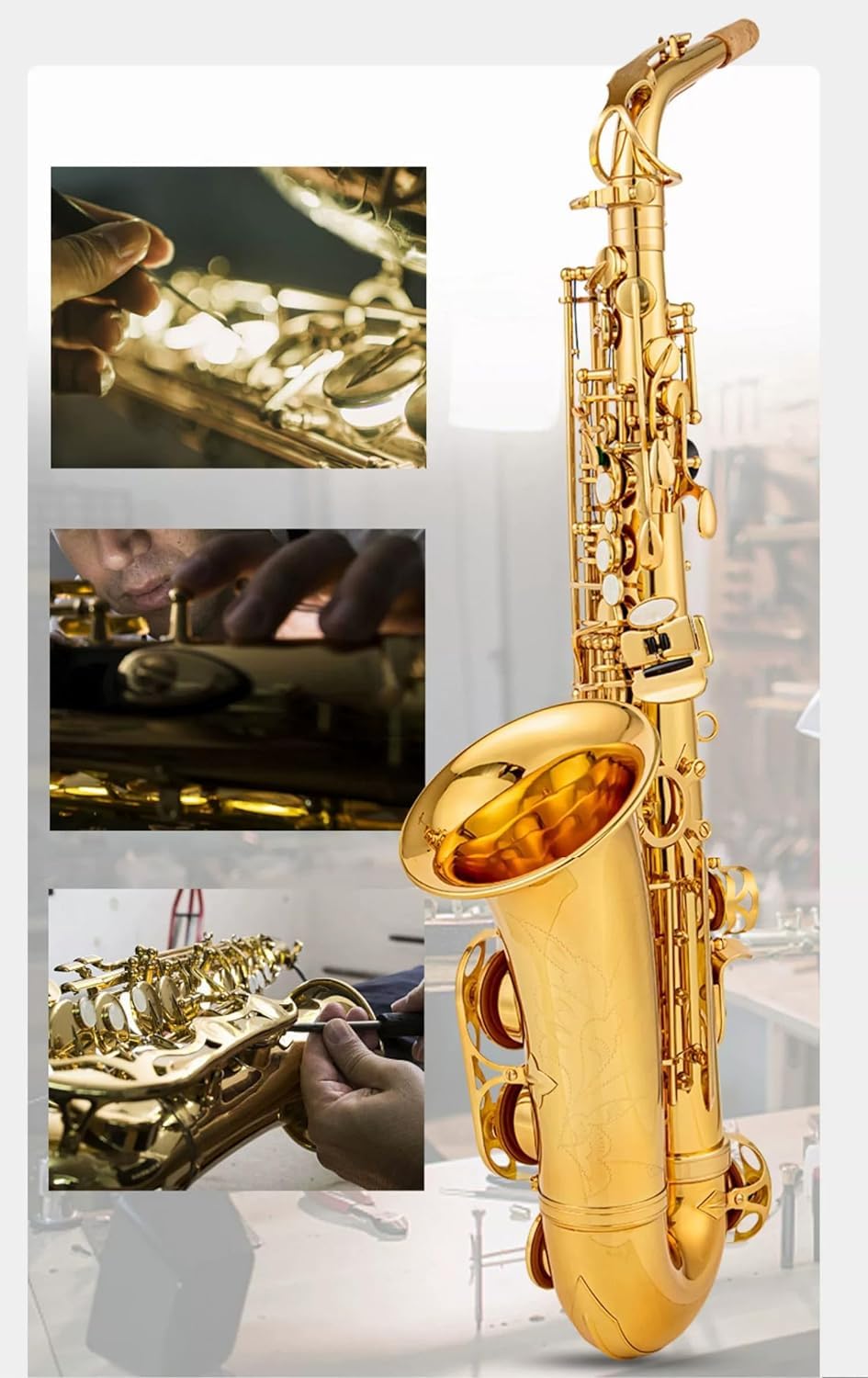 E flat Alto Saxophone with Belt Box, Whistle, Cleaning Suit T1884