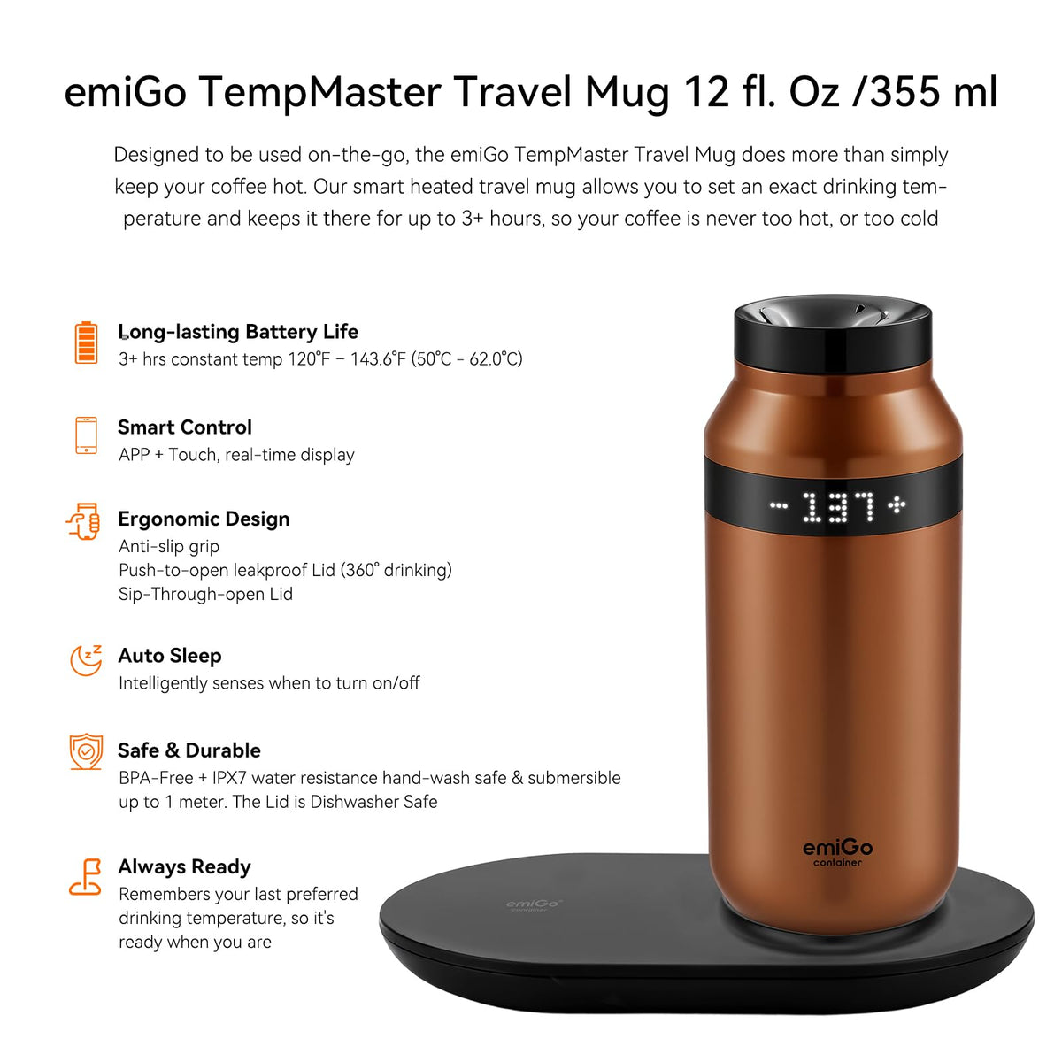 12 oz App Ctrl Heated Mug Z336805